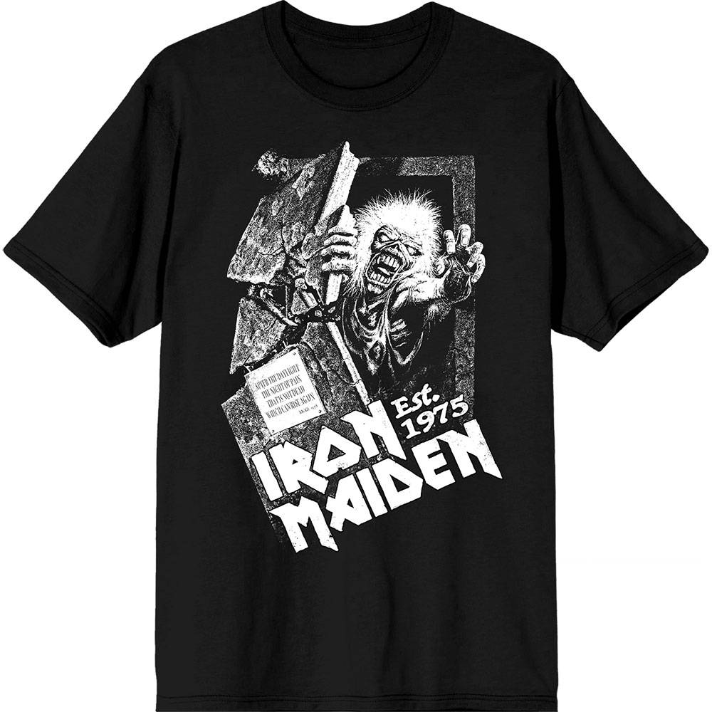 Iron Maiden - Est. 1975 No Prayer Grave Heren T-shirt - Zwart